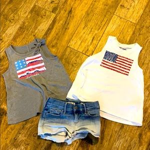 Girls Abercrombie tanks and shorts